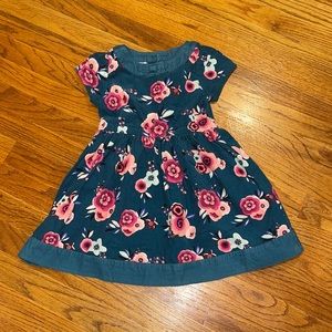 Gymboree Corduroy Dress teal w/ floral design